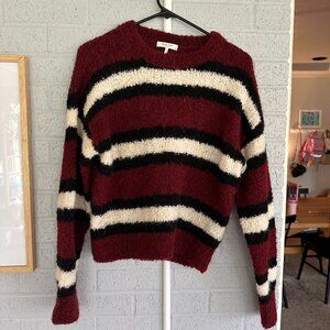 Rag & Bone Alpaca Blend Burgundy Striped Cropped Sweater S